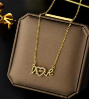 18k Gold Plated Full Love Necklace-406