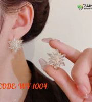 Snowflake Zircon Stud Earrings (WV-1004)