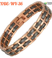 Male Ceramic Energy Stainless Steel Bracelet Rose Gold & Ash (WV-36)