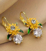 Sunflower Zircon Earrings-109