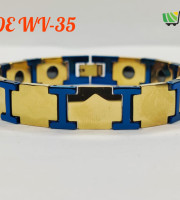 Ceramic Titanium Magnetic Bracelet Gold with Blue (WV-35)