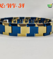 Ceramic Titanium Magnetic Premium Bracelet Gold & Blue (WV-34)